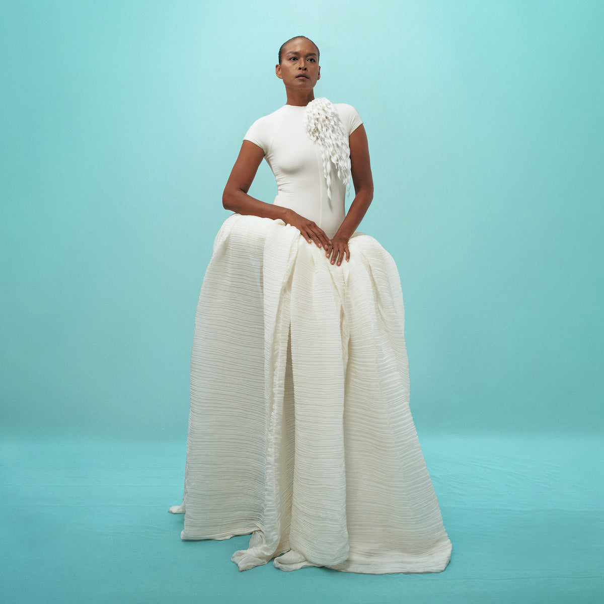 WHITE LOTUS DRESS